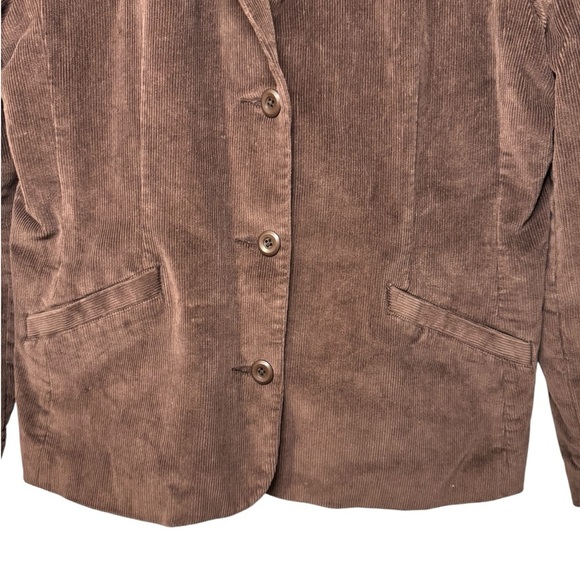 LL Bean Corduory Jacket Blazer Womens 14 P Brown Vintage Academia Preppy - Picture 6 of 12